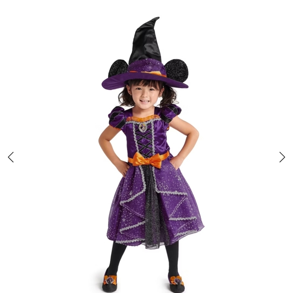 Disney Minnie Mouse Witch Purple and Orange Costume With Hat - 9/10 - Picture 3 of 14